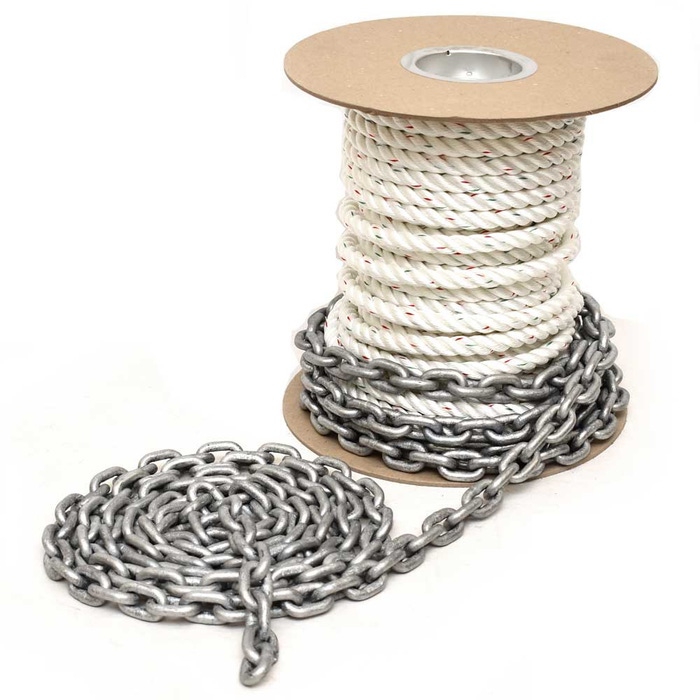 Quick Boat Anchor Rode | 7mm 20FT Chain 1/2 Inch 100FT Plait Rope